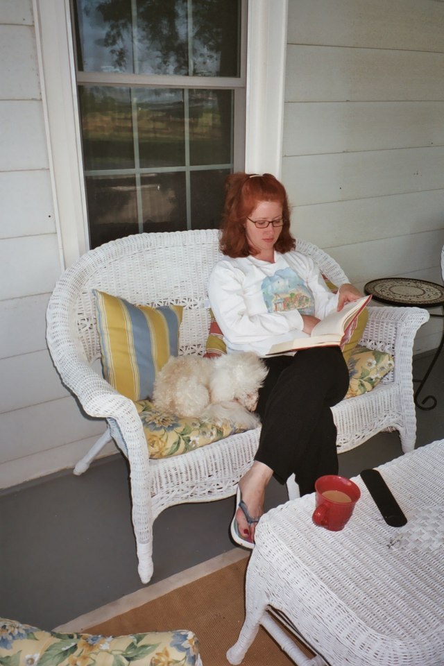 Lounging on the back porch in Maryland